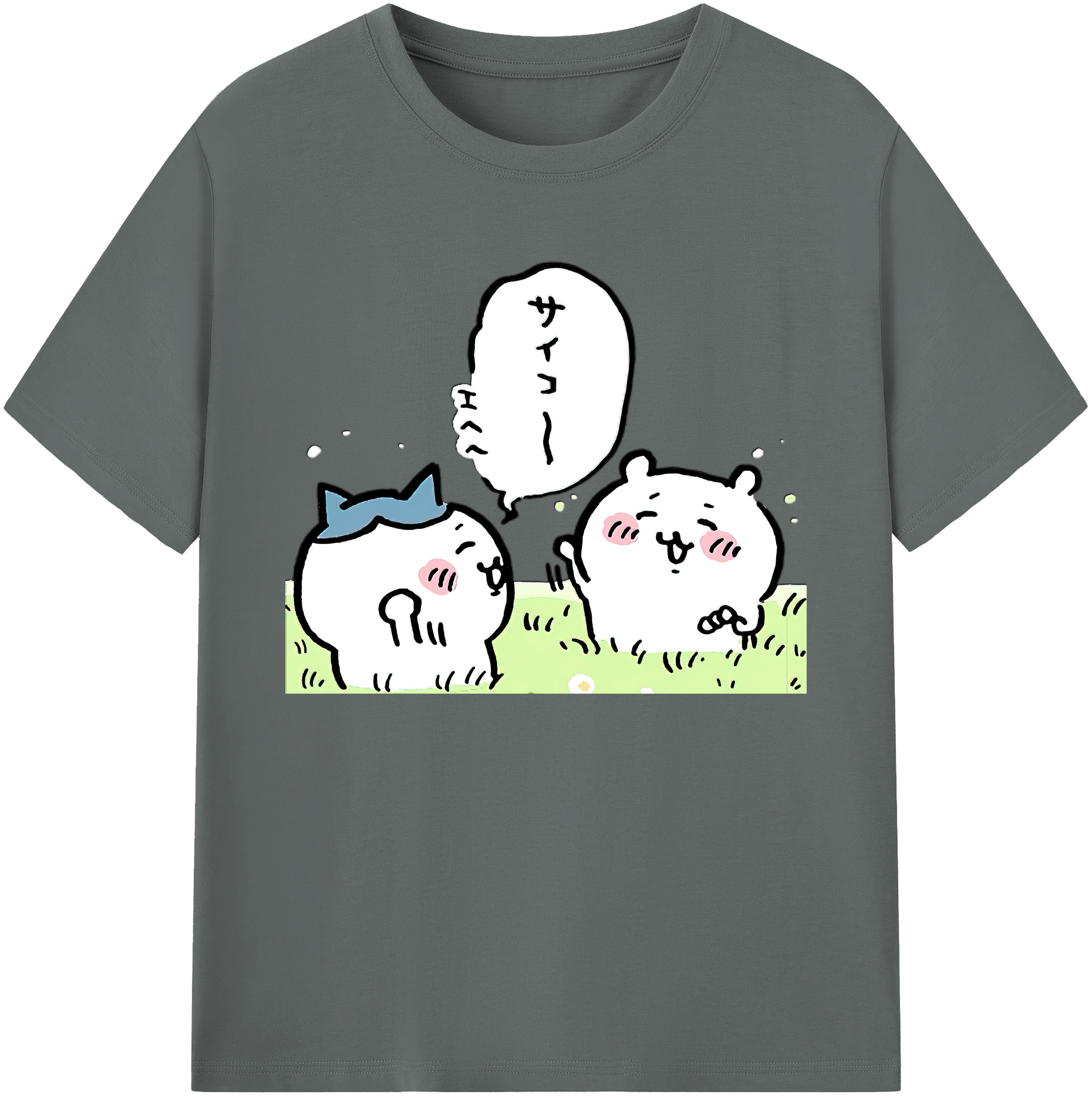 （画像用） ちいかわ ちいかわ Chii-kawa chiikawa 綿100％ メンズ半袖Tシャツ｜肌触りやわらか＆通気性